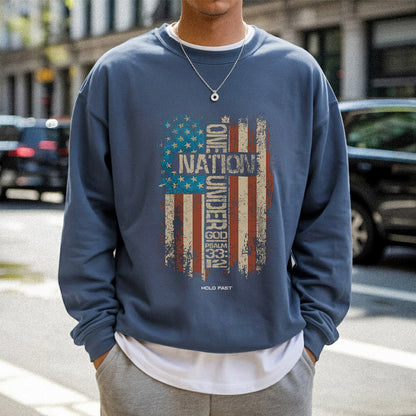 One Natine Under God Flag - Hold Fast Faith - Unisex Tshirt / Hoodie / Sweatshirt