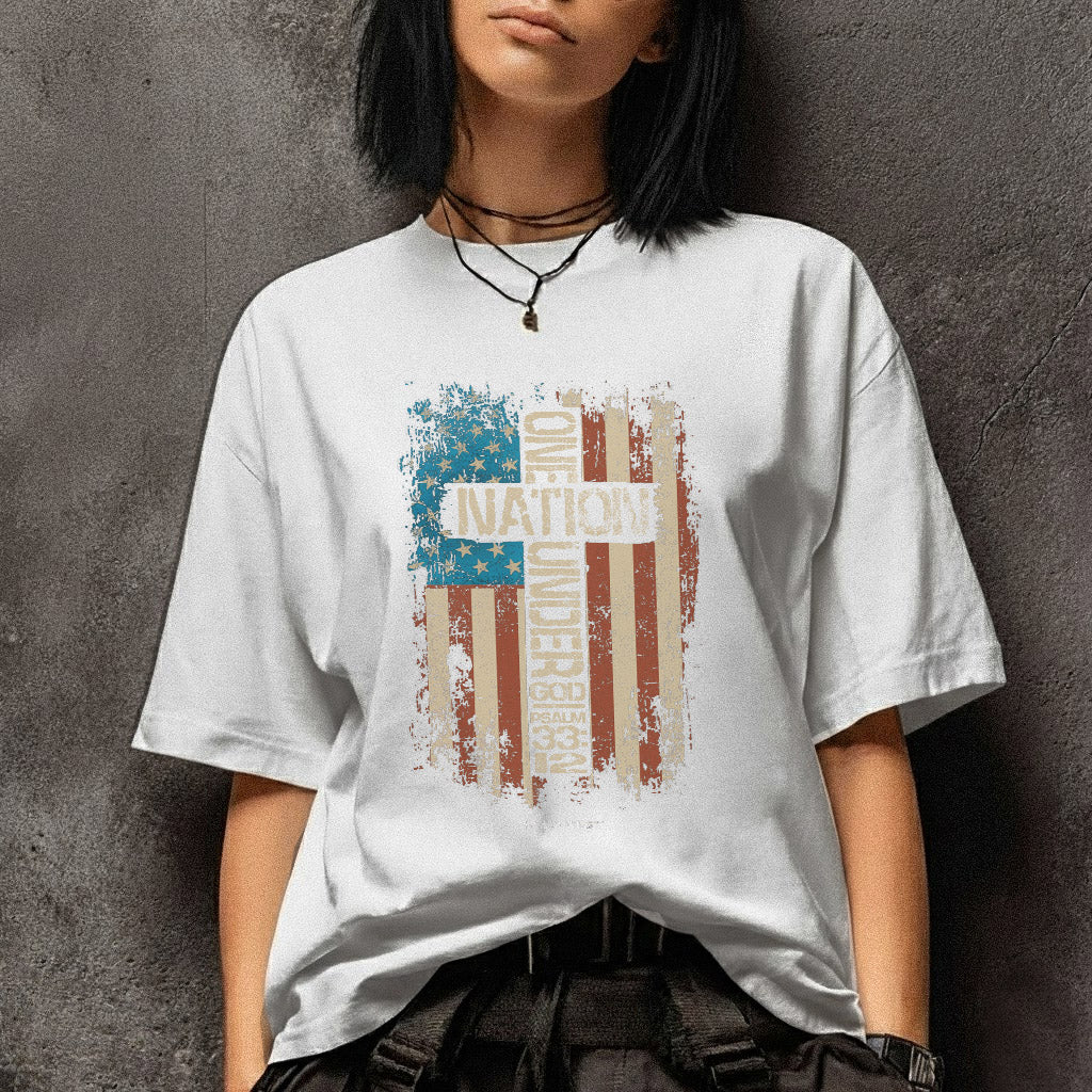 One Natine Under God Flag - Hold Fast Faith - Unisex Tshirt / Hoodie / Sweatshirt