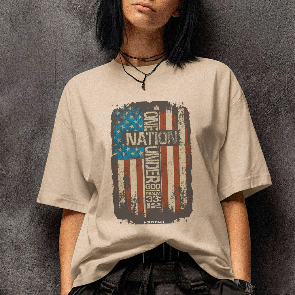 One Natine Under God Flag - Hold Fast Faith - Unisex Tshirt / Hoodie / Sweatshirt