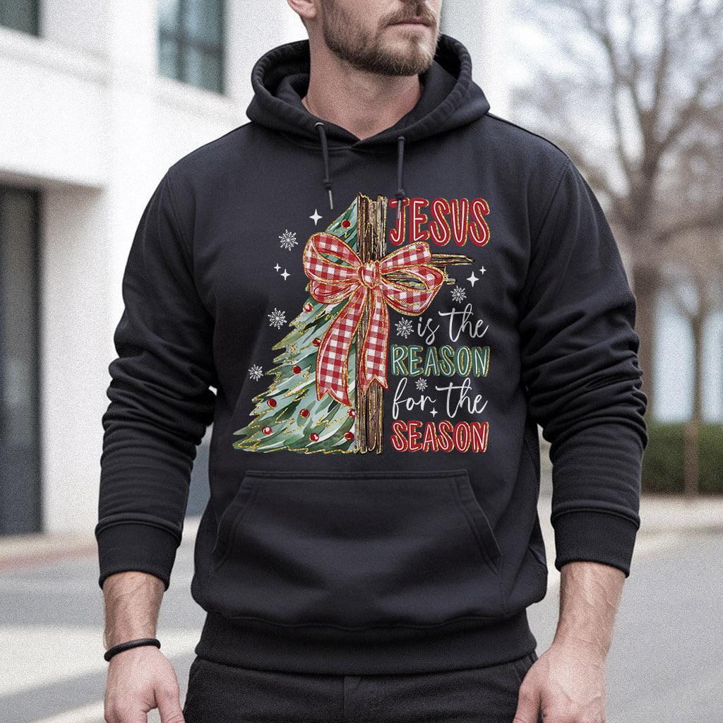 Jesus Is The Reason For The Season Christmas Tree & Cross Bow Design - Merry Christmas - Unisex Tshirt / Hoodie / Sweatshirt - Faith Guided Life