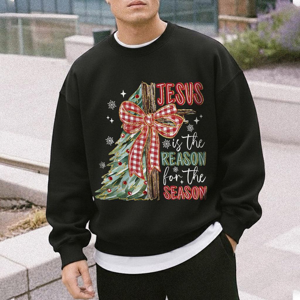 Jesus Is The Reason For The Season Christmas Tree & Cross Bow Design - Merry Christmas - Unisex Tshirt / Hoodie / Sweatshirt - Faith Guided Life
