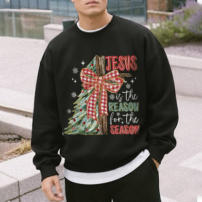 Jesus Is The Reason For The Season Christmas Tree & Cross Bow Design  - Merry Christmas - Unisex Tshirt / Hoodie / Sweatshirt