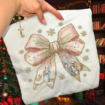 Jesus Christmas Coquette Bow - Merry Christmas - Unisex Tshirt / Hoodie / Sweatshirt