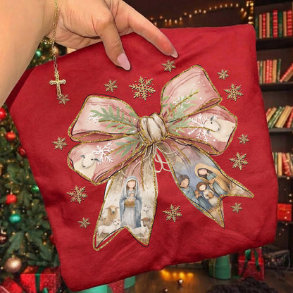 Jesus Christmas Coquette Bow - Merry Christmas - Unisex Tshirt / Hoodie / Sweatshirt