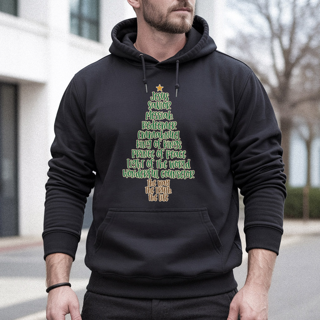 Jesus Names Christmas Tree- Merry Christmas - Unisex Tshirt / Hoodie / Sweatshirt