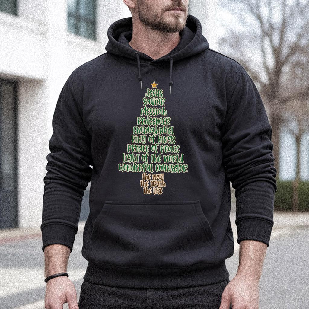 Jesus Names Christmas Tree- Merry Christmas - Unisex Tshirt / Hoodie / Sweatshirt - Faith Guided Life