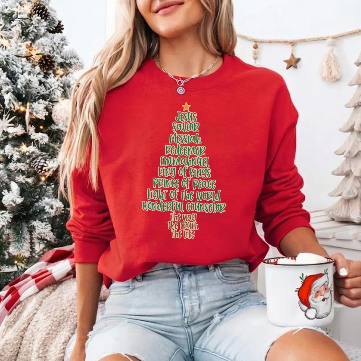 Jesus Names Christmas Tree- Merry Christmas - Unisex Tshirt / Hoodie / Sweatshirt - Faith Guided Life