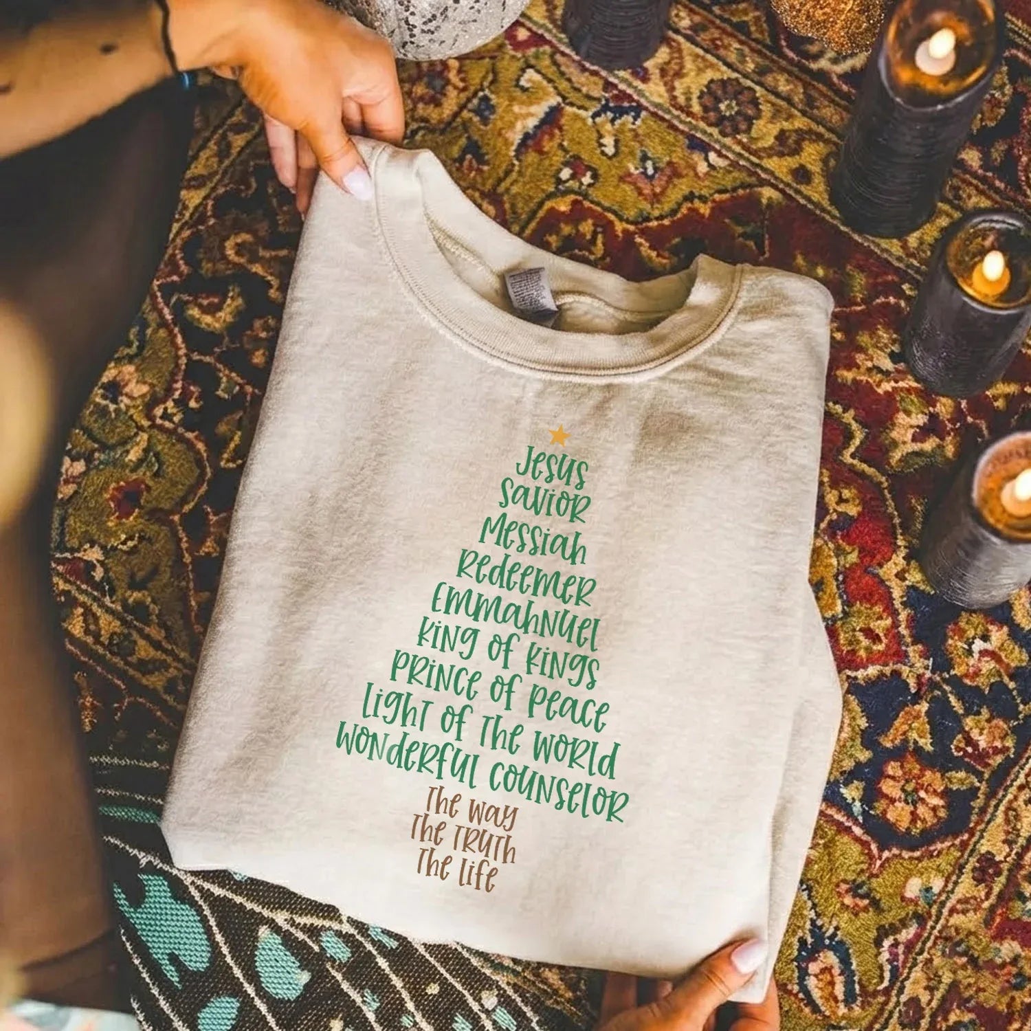 Jesus Names Christmas Tree- Merry Christmas - Unisex Tshirt / Hoodie / Sweatshirt - Faith Guided Life