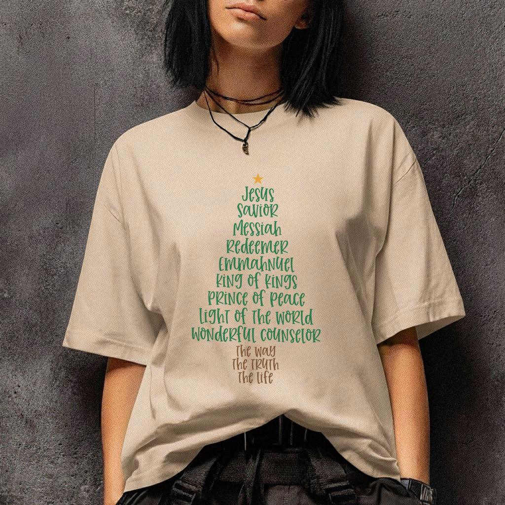 Jesus Names Christmas Tree- Merry Christmas - Unisex Tshirt / Hoodie / Sweatshirt - Faith Guided Life