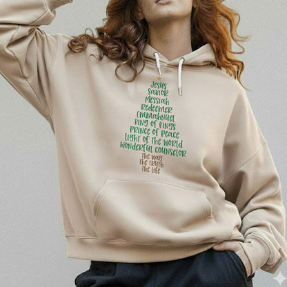 Jesus Names Christmas Tree- Merry Christmas - Unisex Tshirt / Hoodie / Sweatshirt
