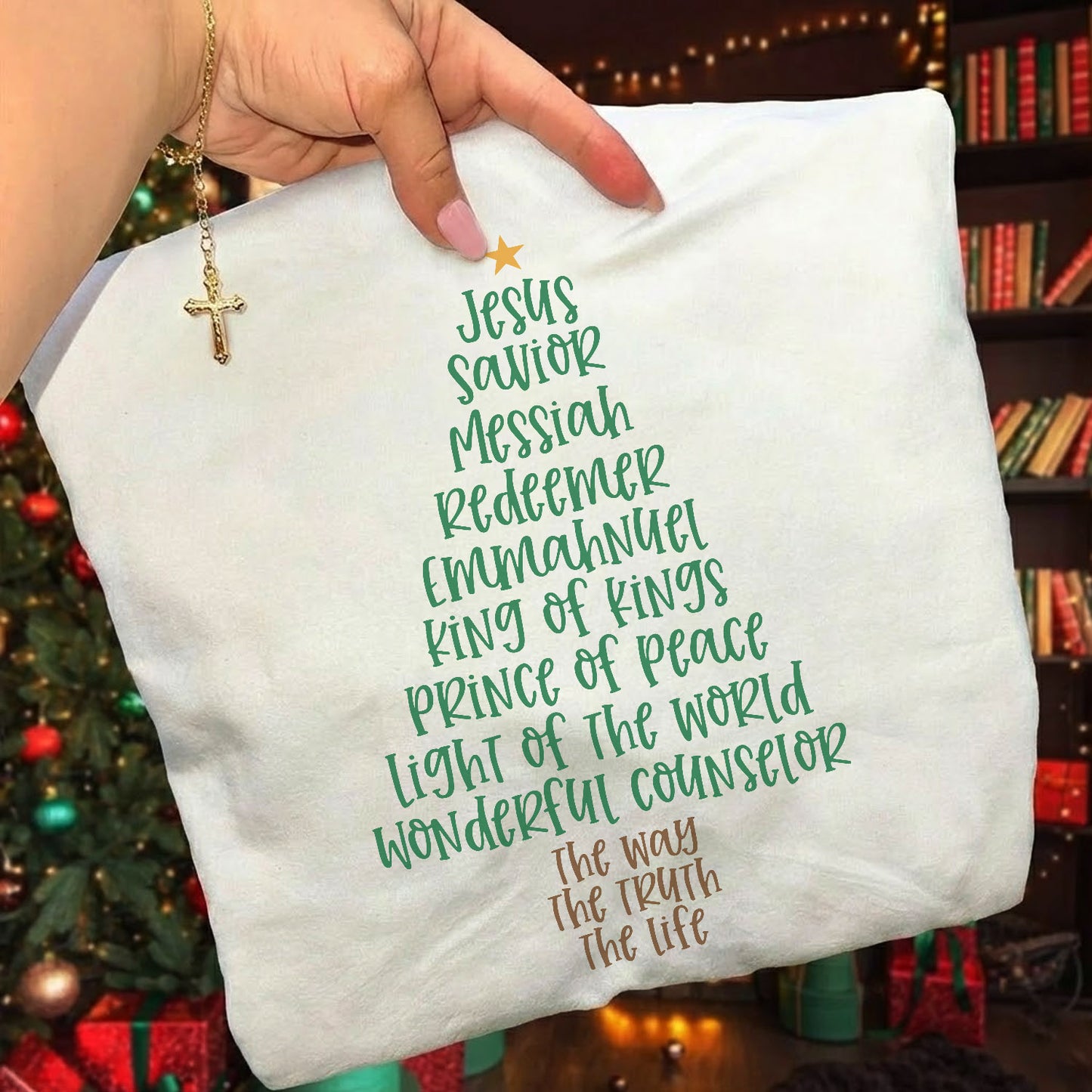 Jesus Names Christmas Tree- Merry Christmas - Unisex Tshirt / Hoodie / Sweatshirt