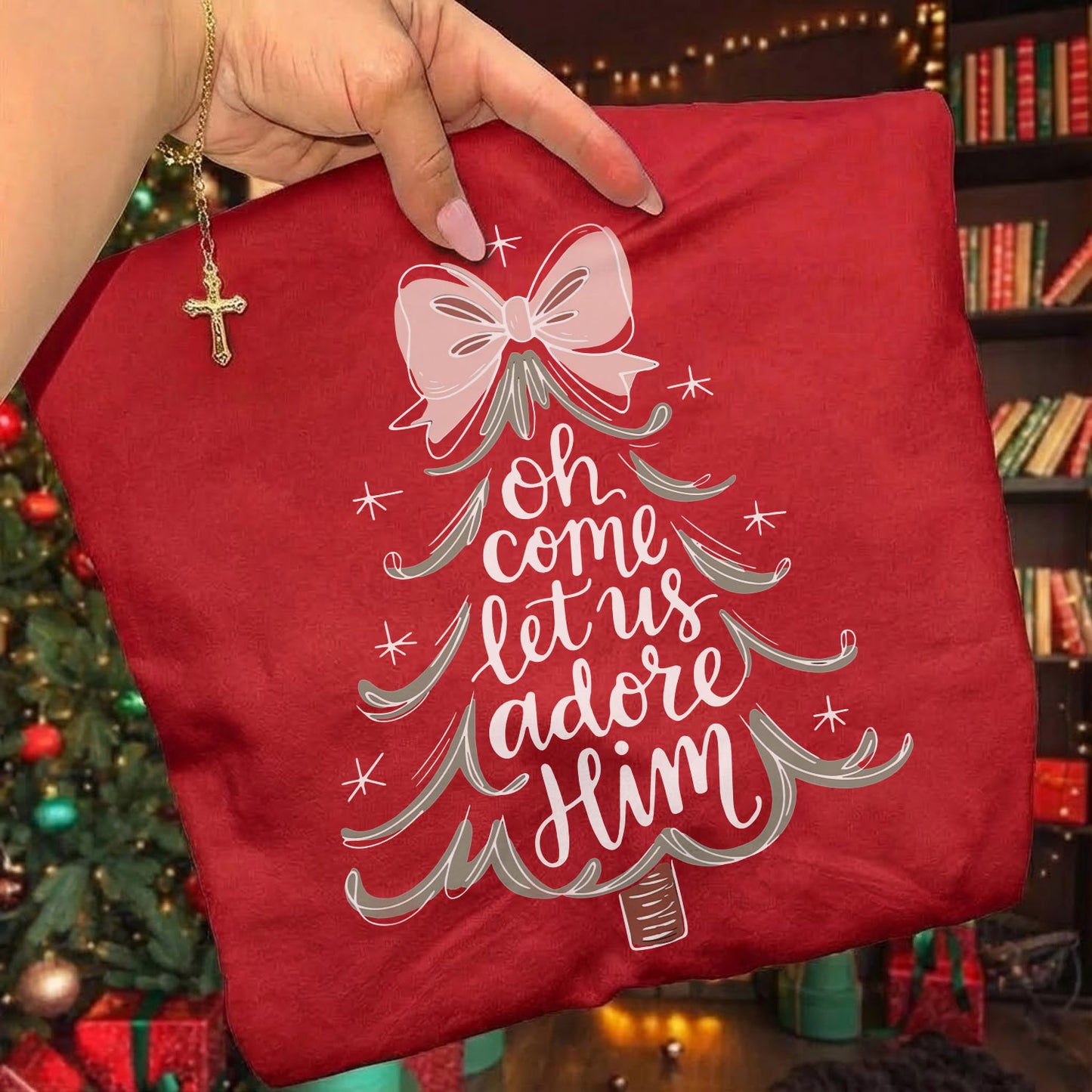 Oh Come Let Us Adore Him - Merry Christmas - Unisex Tshirt / Hoodie / Sweatshirt