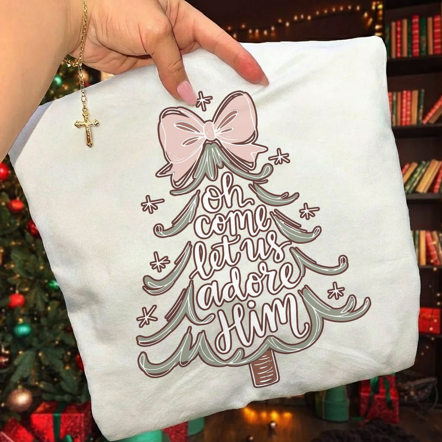 Oh Come Let Us Adore Him - Merry Christmas - Unisex Tshirt / Hoodie / Sweatshirt