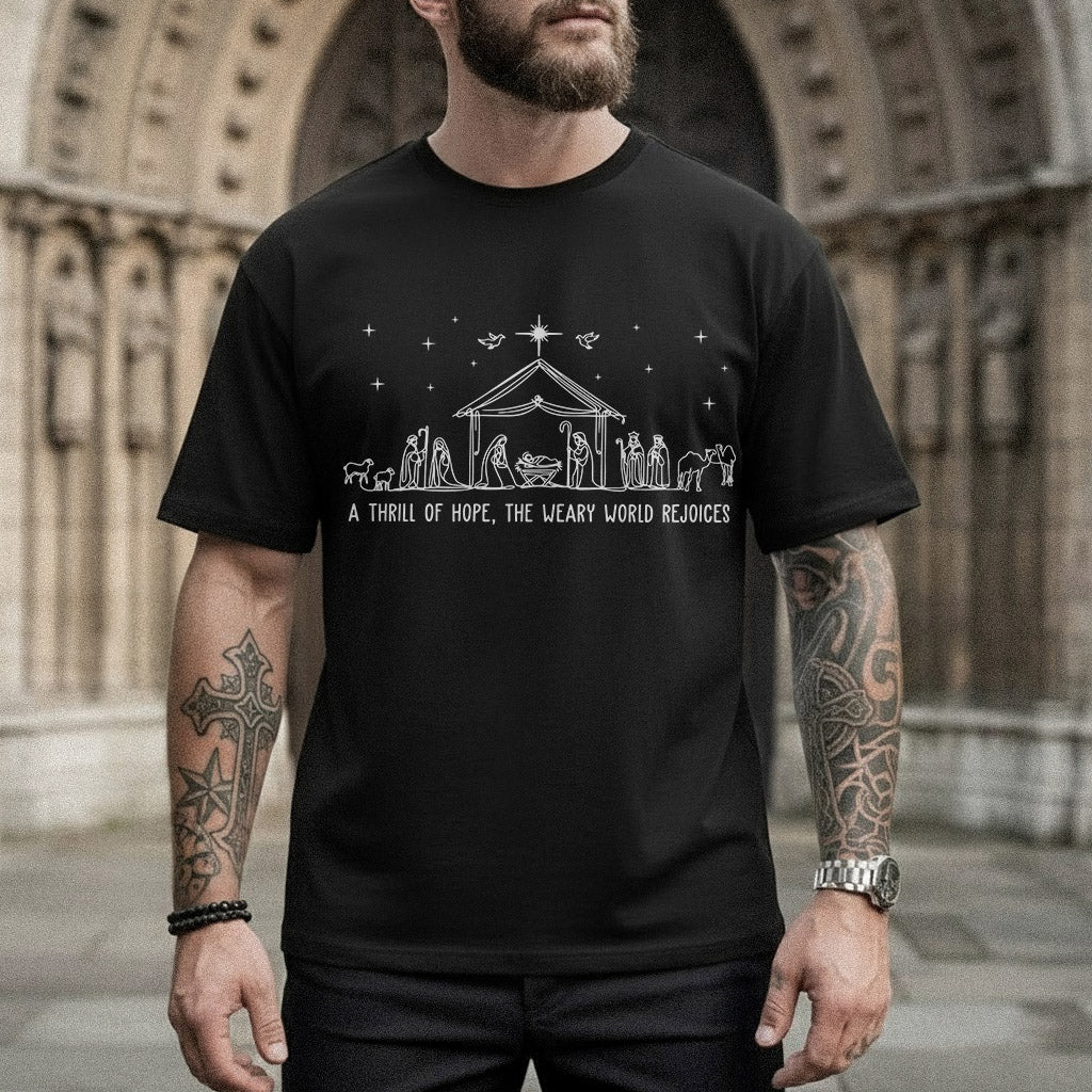 Christian Nativity Scene - Merry Christmas - Unisex Tshirt / Hoodie / Sweatshirt