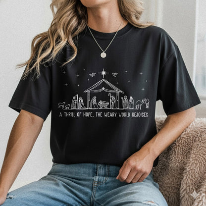 Christian Nativity Scene - Merry Christmas - Unisex Tshirt / Hoodie / Sweatshirt