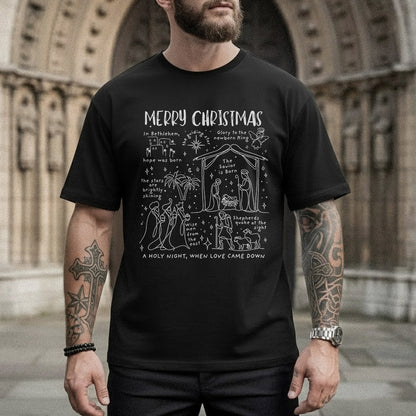 Retro Religious Christmas Manger - Christian Doodle - Unisex Tshirt / Hoodie / Sweatshirt