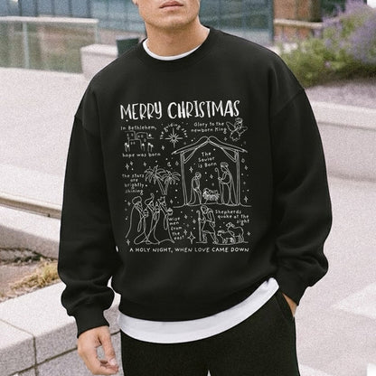Retro Religious Christmas Manger - Christian Doodle - Unisex Tshirt / Hoodie / Sweatshirt