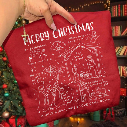 Retro Religious Christmas Manger - Christian Doodle - Unisex Tshirt / Hoodie / Sweatshirt