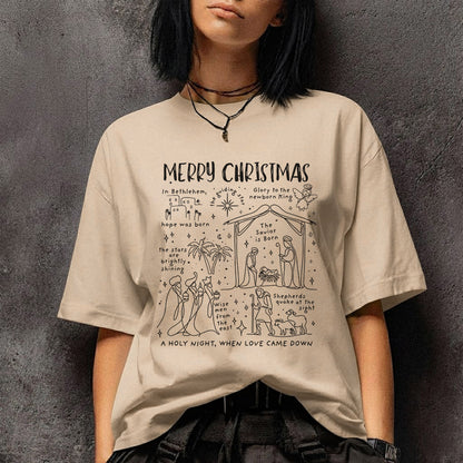 Retro Religious Christmas Manger - Christian Doodle - Unisex Tshirt / Hoodie / Sweatshirt