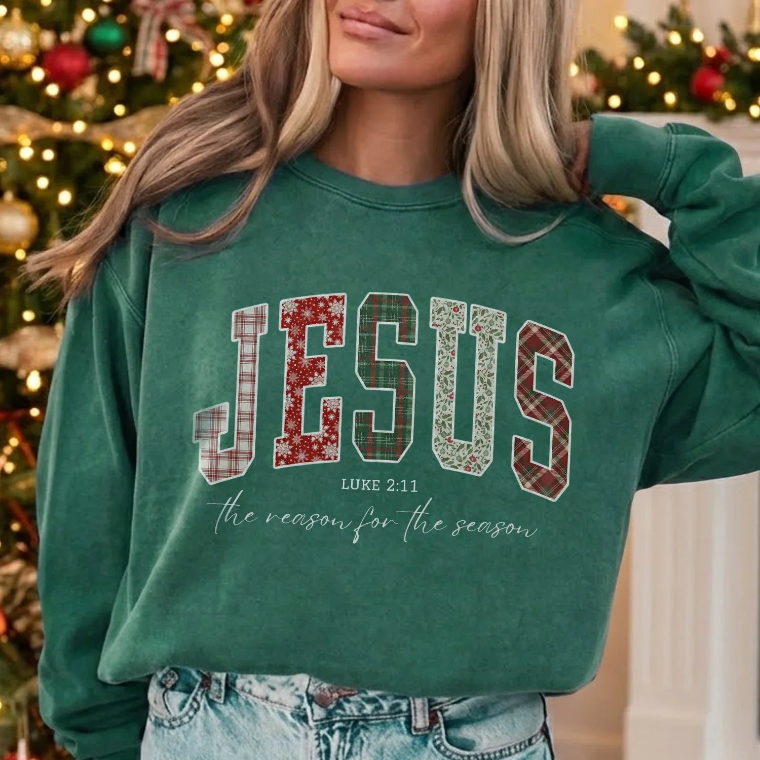 Jesus Is The Reason For The Season Pattern Design - Merry Christmas - Unisex Tshirt / Hoodie / Sweatshirt - Faith Guided Life