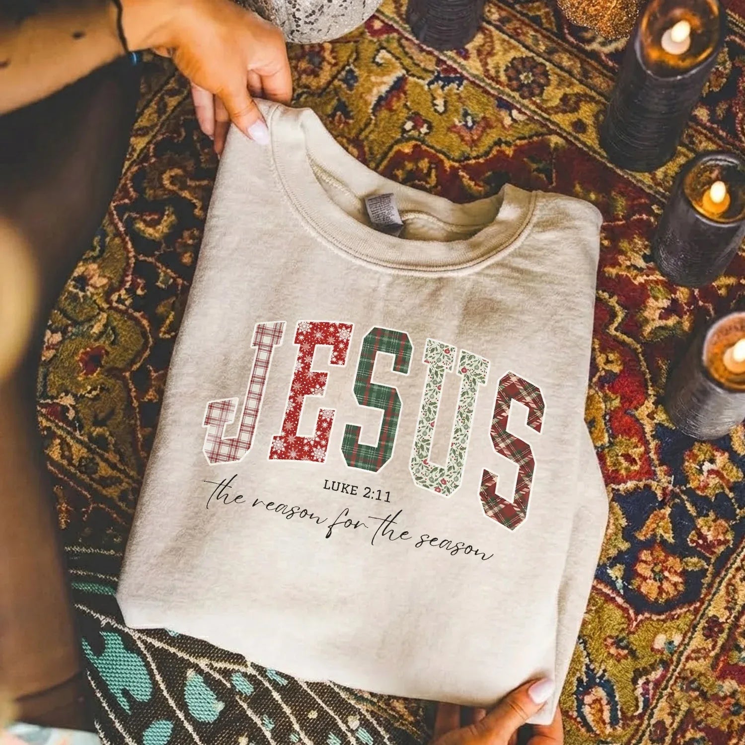 Jesus Is The Reason For The Season Pattern Design - Merry Christmas - Unisex Tshirt / Hoodie / Sweatshirt - Faith Guided Life