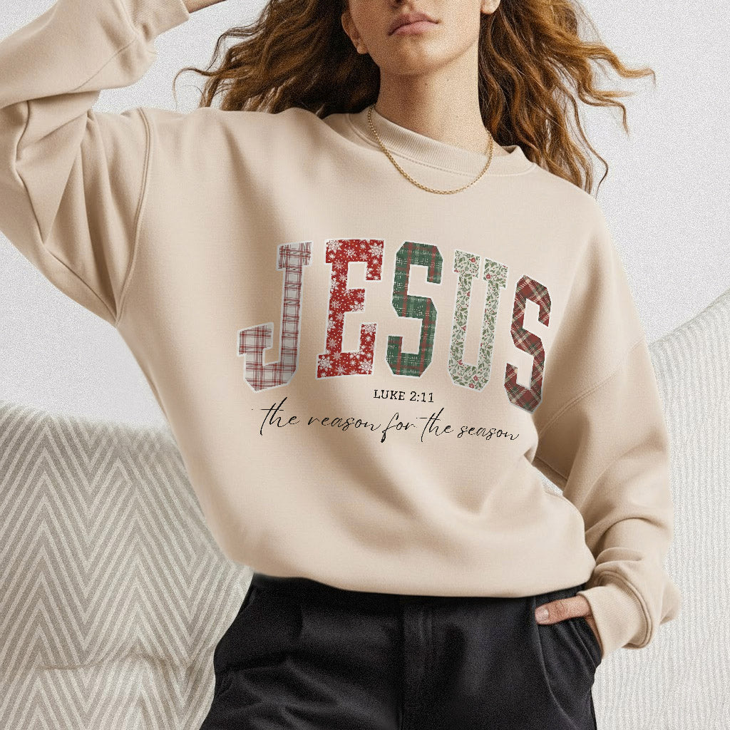 Jesus Is The Reason For The Season Pattern Design - Merry Christmas - Unisex Tshirt / Hoodie / Sweatshirt
