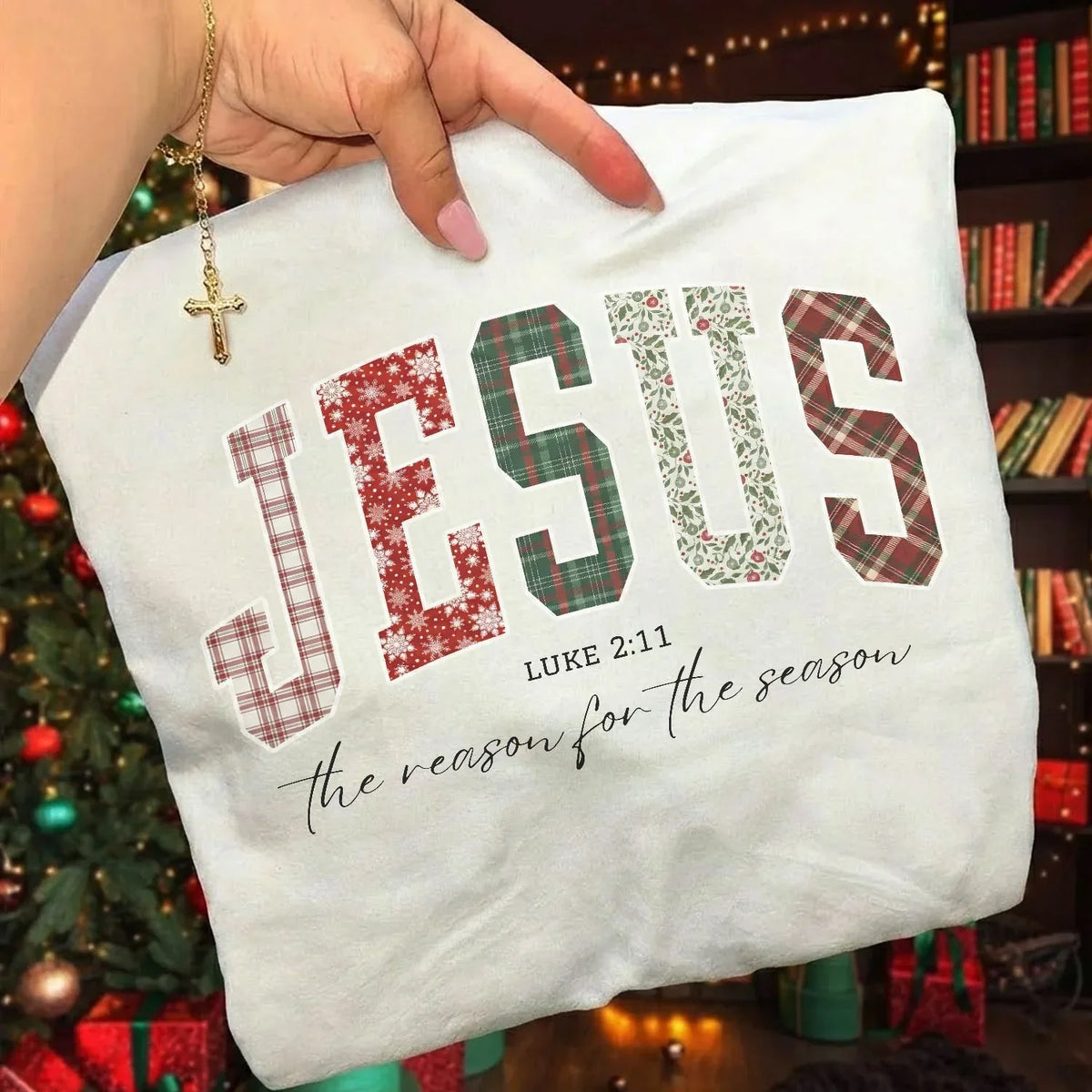 Jesus Is The Reason For The Season Pattern Design - Merry Christmas - Unisex Tshirt / Hoodie / Sweatshirt - Faith Guided Life