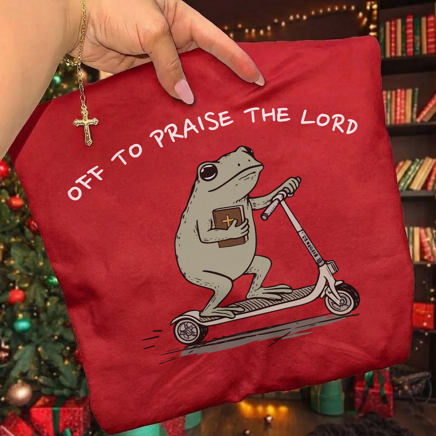 Off to Praise the Lord – Frog Scooter Design - New Year in God – Unisex T-shirt / Hoodie / Sweatshirt