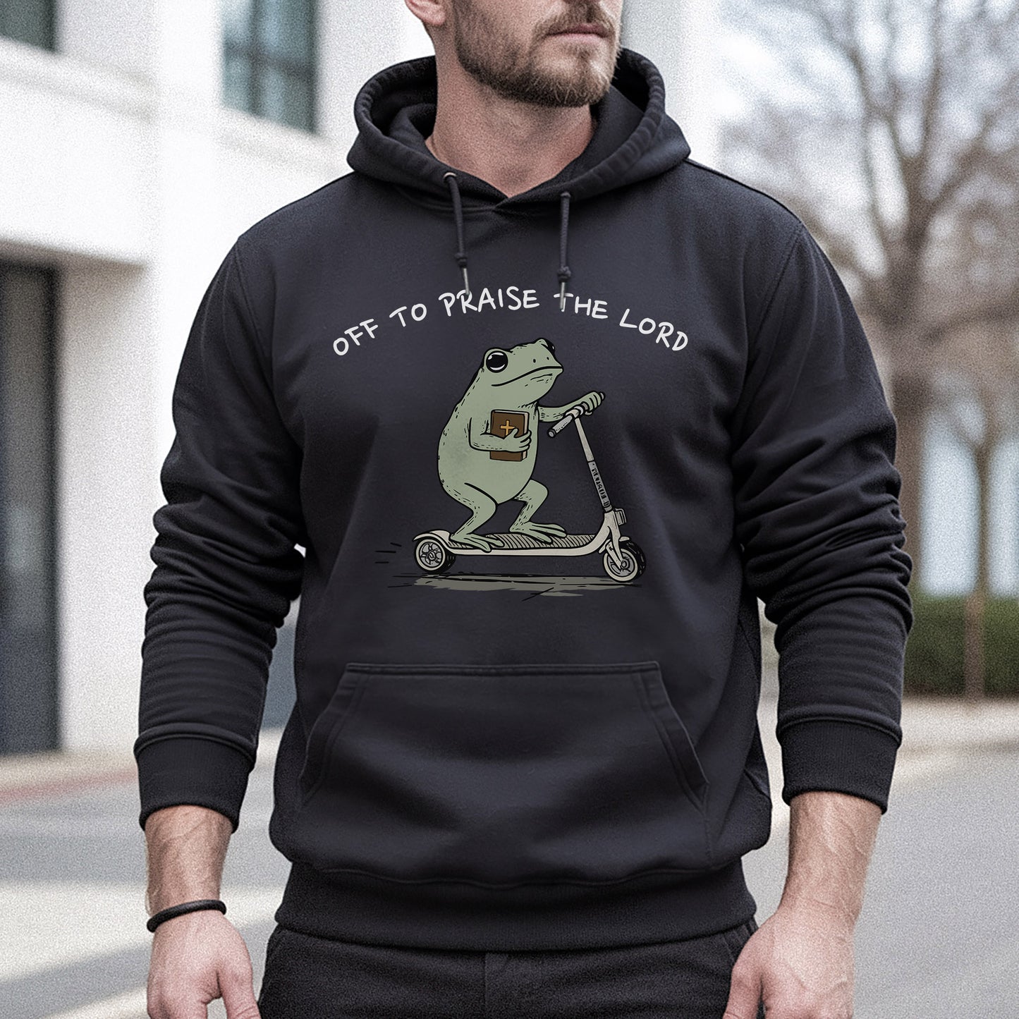 Off to Praise the Lord – Frog Scooter Design - New Year in God – Unisex T-shirt / Hoodie / Sweatshirt