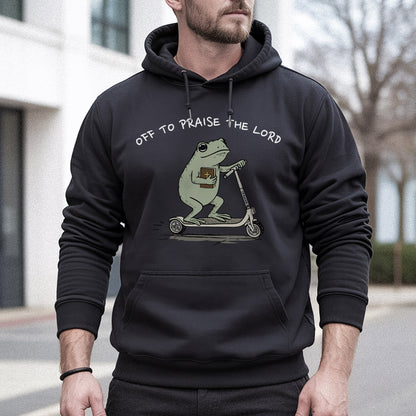 Off to Praise the Lord – Frog Scooter Design - New Year in God – Unisex T-shirt / Hoodie / Sweatshirt