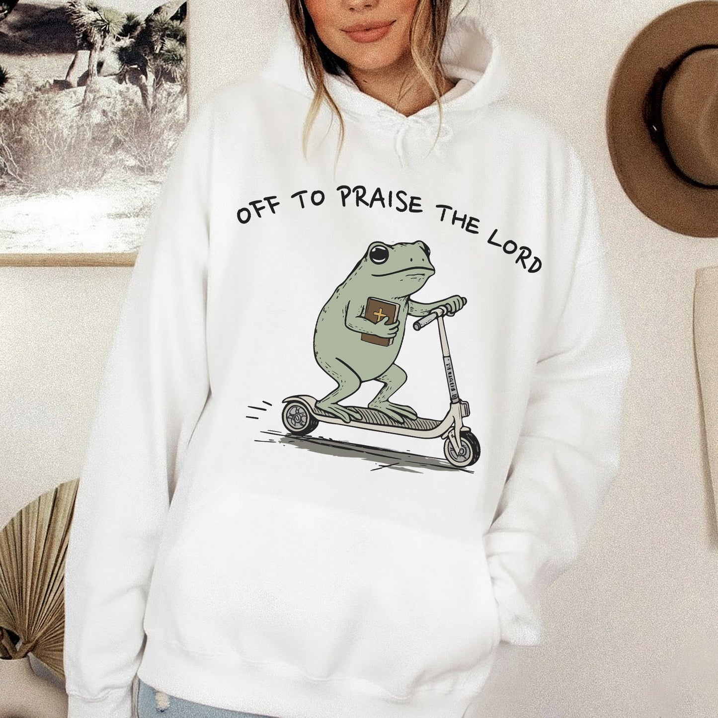 Off to Praise the Lord – Frog Scooter Design - New Year in God – Unisex T-shirt / Hoodie / Sweatshirt