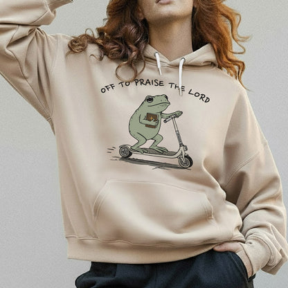 Off to Praise the Lord – Frog Scooter Design - New Year in God – Unisex T-shirt / Hoodie / Sweatshirt
