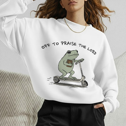 Off to Praise the Lord – Frog Scooter Design - New Year in God – Unisex T-shirt / Hoodie / Sweatshirt