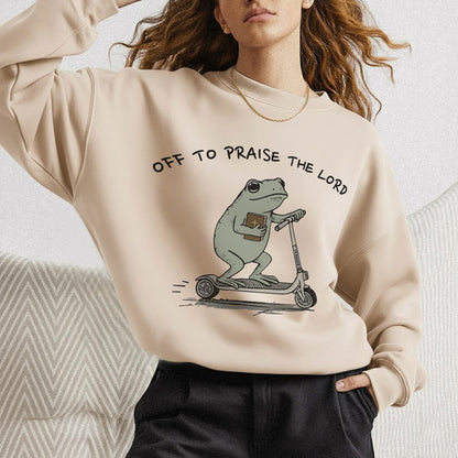 Off to Praise the Lord – Frog Scooter Design - New Year in God – Unisex T-shirt / Hoodie / Sweatshirt