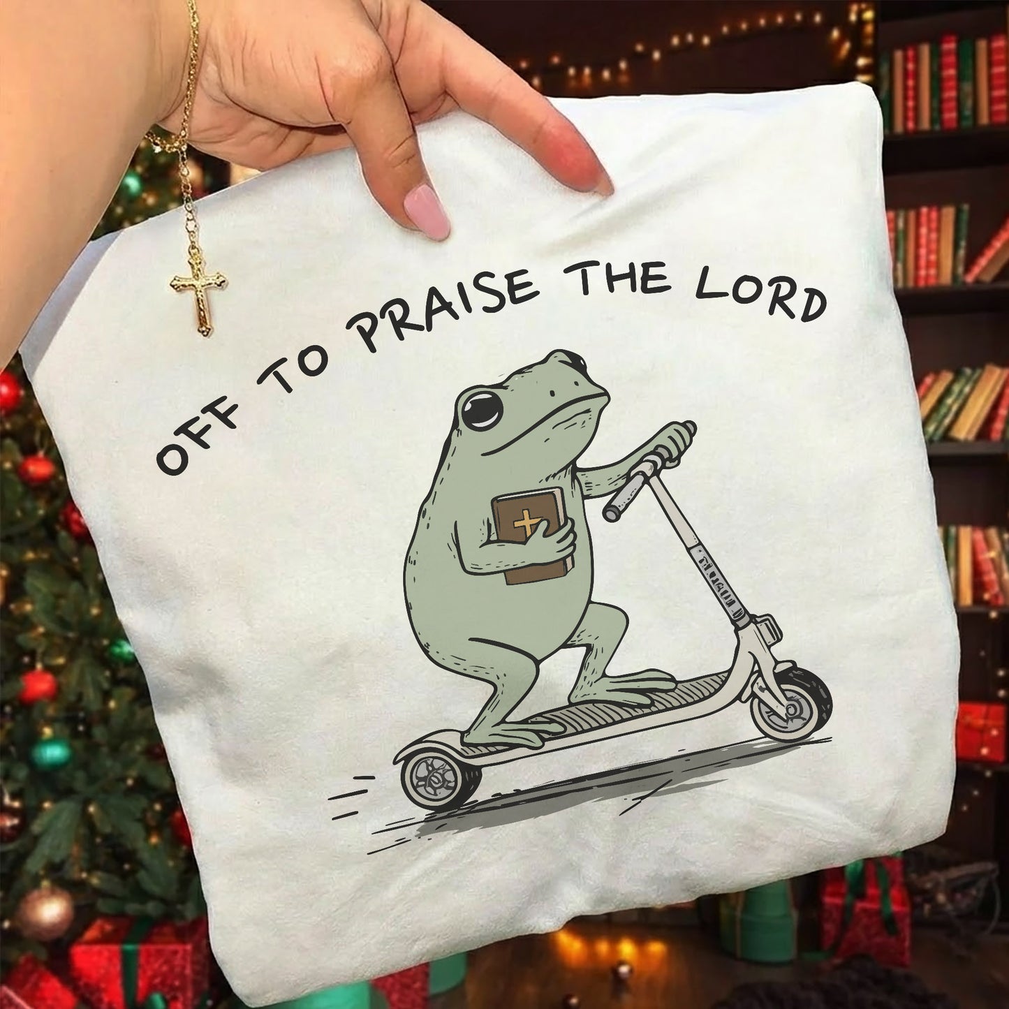 Off to Praise the Lord – Frog Scooter Design - New Year in God – Unisex T-shirt / Hoodie / Sweatshirt