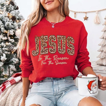 Jesus Christmas Blessing Leopard Christian - Unisex Tshirt / Hoodie / Sweatshirt