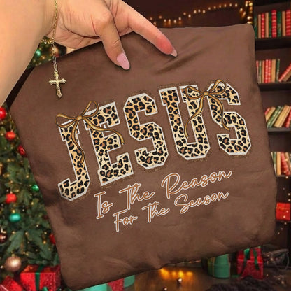 Jesus Is The Reason For The Season Leopard Pattern Design  - Merry Christmas - Unisex Tshirt / Hoodie / Sweatshirt