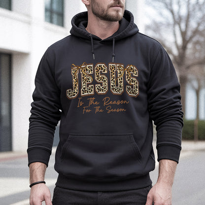 Jesus Is The Reason For The Season Leopard Pattern Design  - Merry Christmas - Unisex Tshirt / Hoodie / Sweatshirt