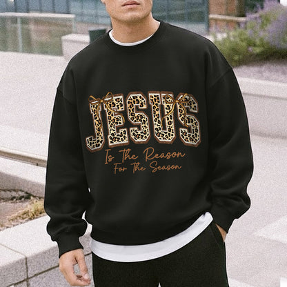 Jesus Is The Reason For The Season Leopard Pattern Design  - Merry Christmas - Unisex Tshirt / Hoodie / Sweatshirt