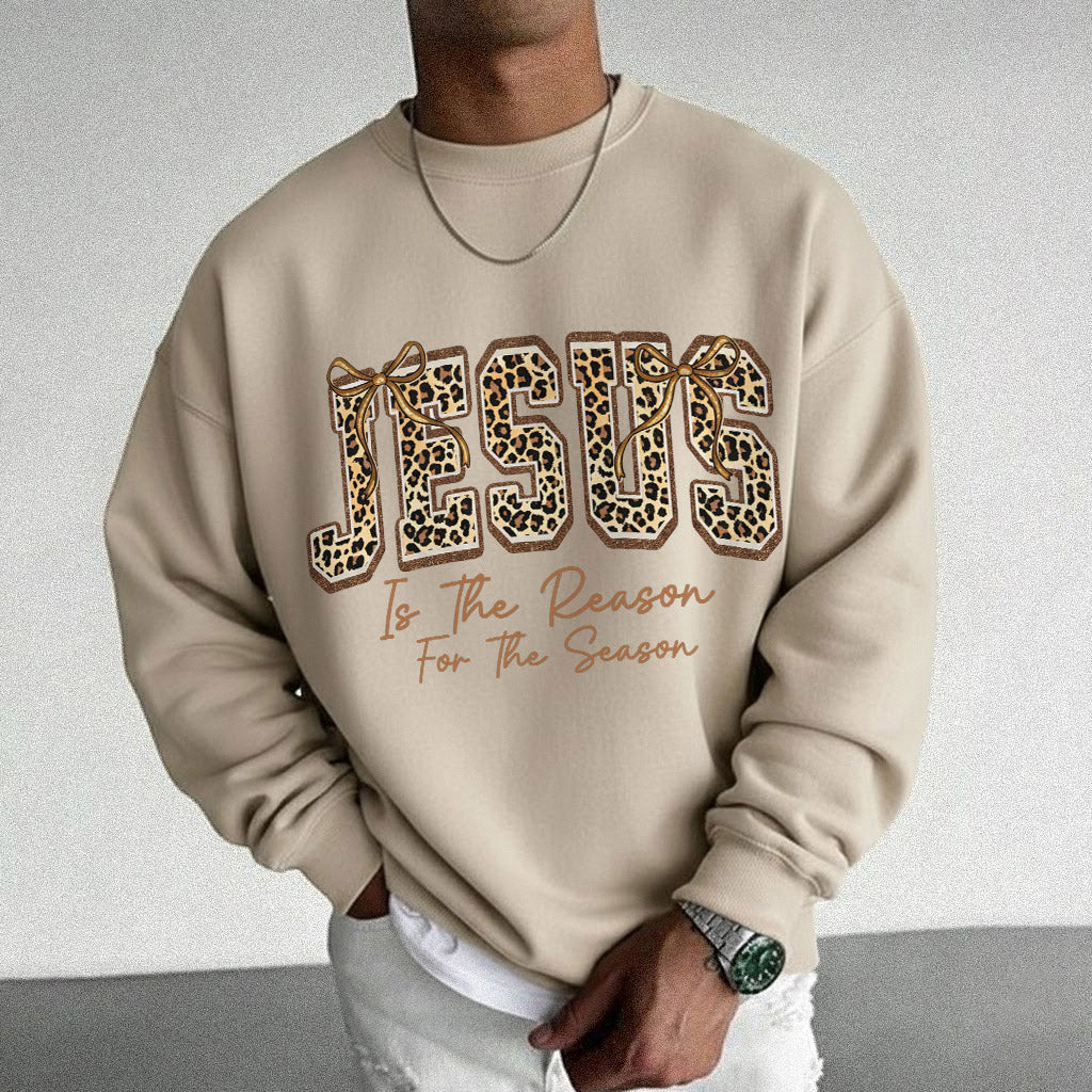 Jesus Is The Reason For The Season Leopard Pattern Design  - Merry Christmas - Unisex Tshirt / Hoodie / Sweatshirt