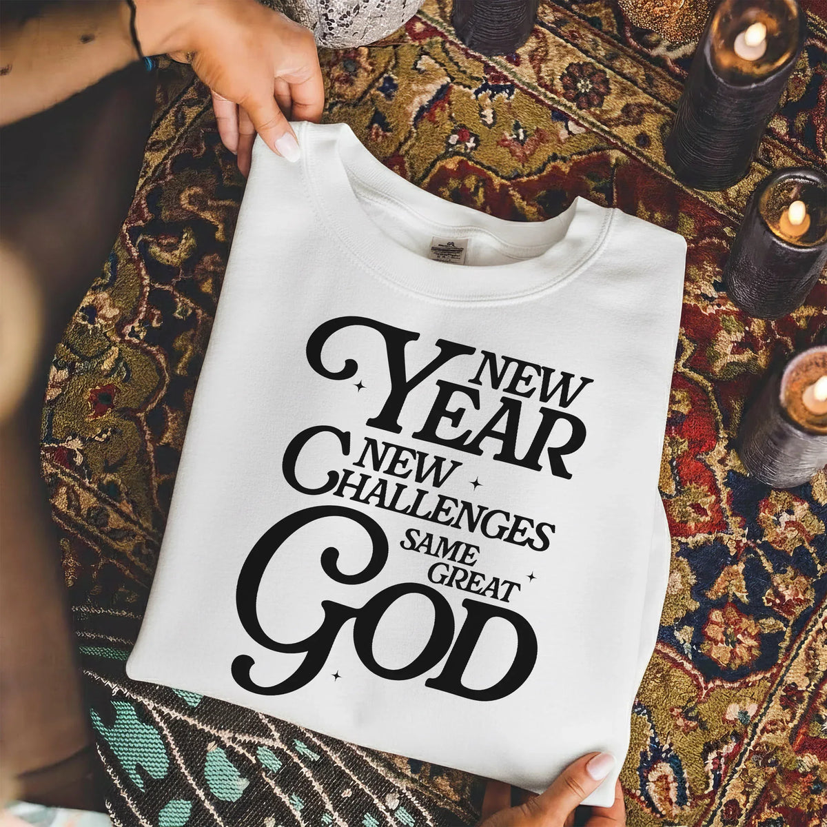 New Year New Challenges Same Great God - New Year in God - Unisex Tshirt / Hoodie / Sweatshirt - Faith Guided Life