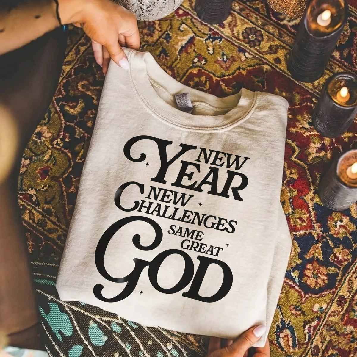 New Year New Challenges Same Great God - New Year in God - Unisex Tshirt / Hoodie / Sweatshirt - Faith Guided Life