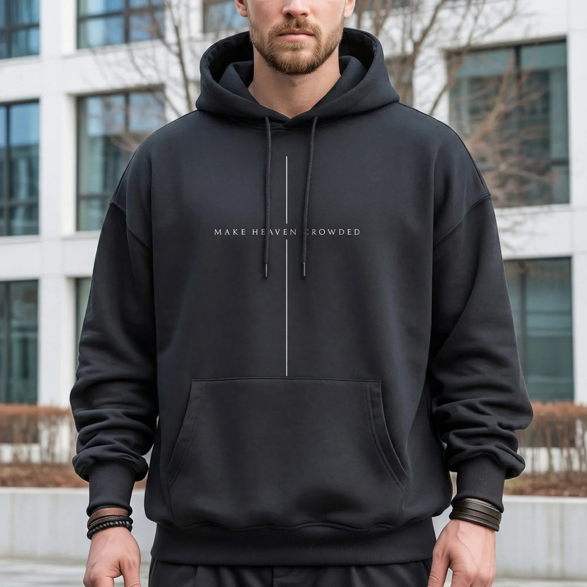 Make Heaven Crowded Minimalist Cross Line Design - Minimalist Faith - Unisex Tshirt / Hoodie / Sweatshirt - Faith Guided Life