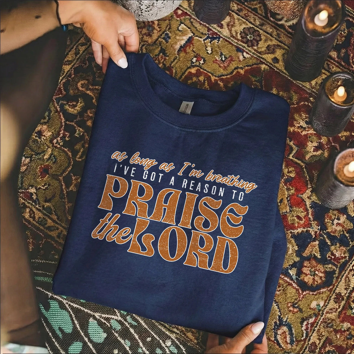 Praise The Lord Retro Typography Design - Minimalist Faith - Unisex Tshirt / Hoodie / Sweatshirt - Faith Guided Life