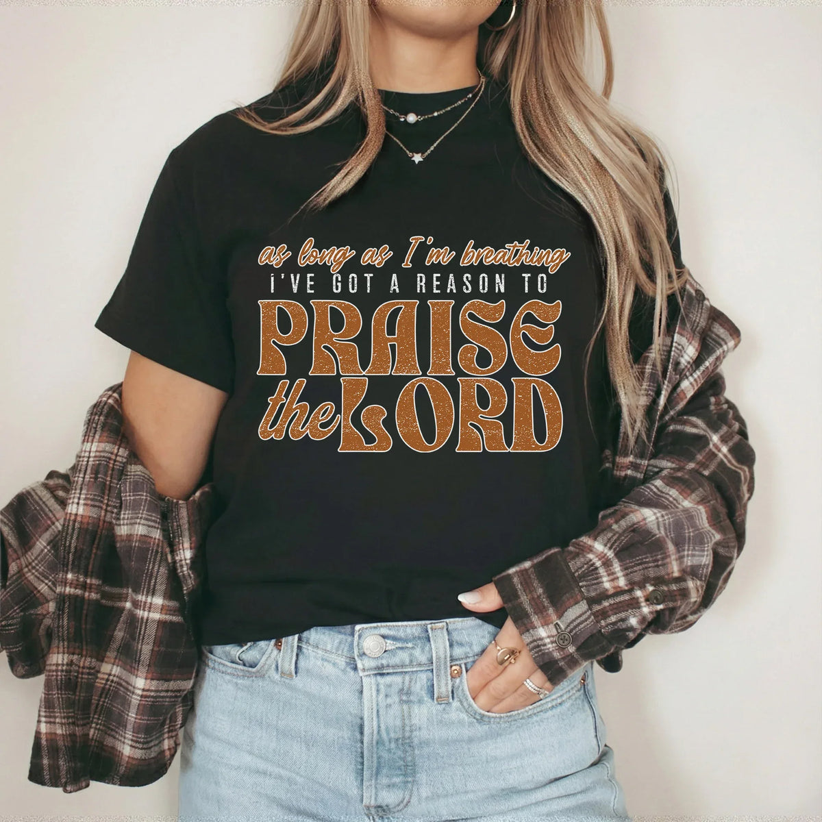 Praise The Lord Retro Typography Design - Minimalist Faith - Unisex Tshirt / Hoodie / Sweatshirt - Faith Guided Life