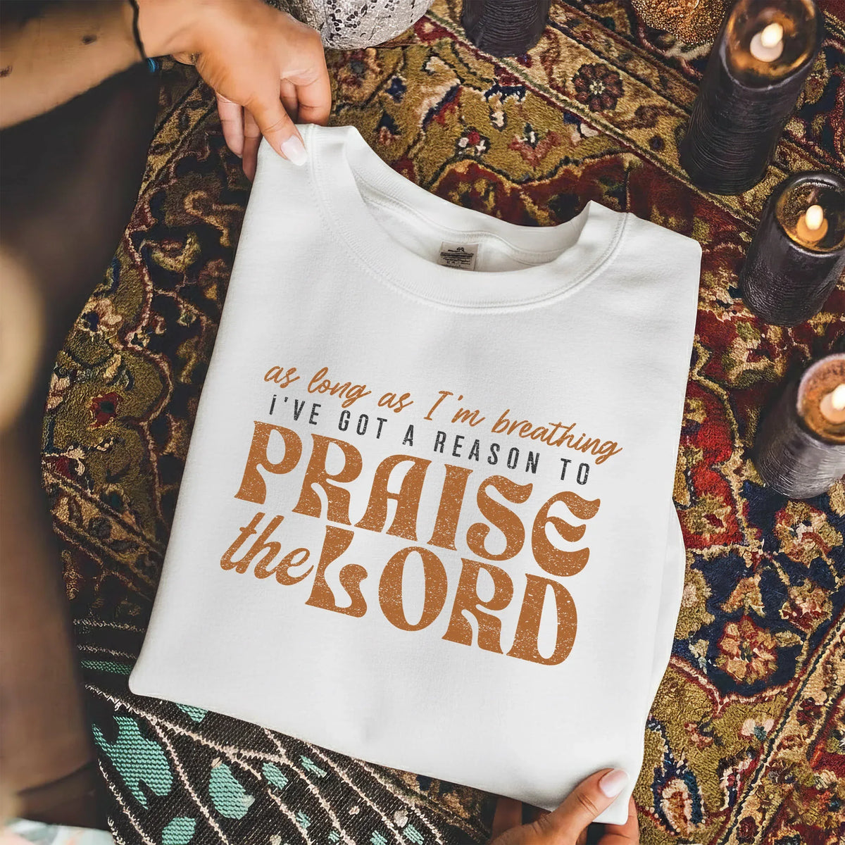 Praise The Lord Retro Typography Design - Minimalist Faith - Unisex Tshirt / Hoodie / Sweatshirt - Faith Guided Life