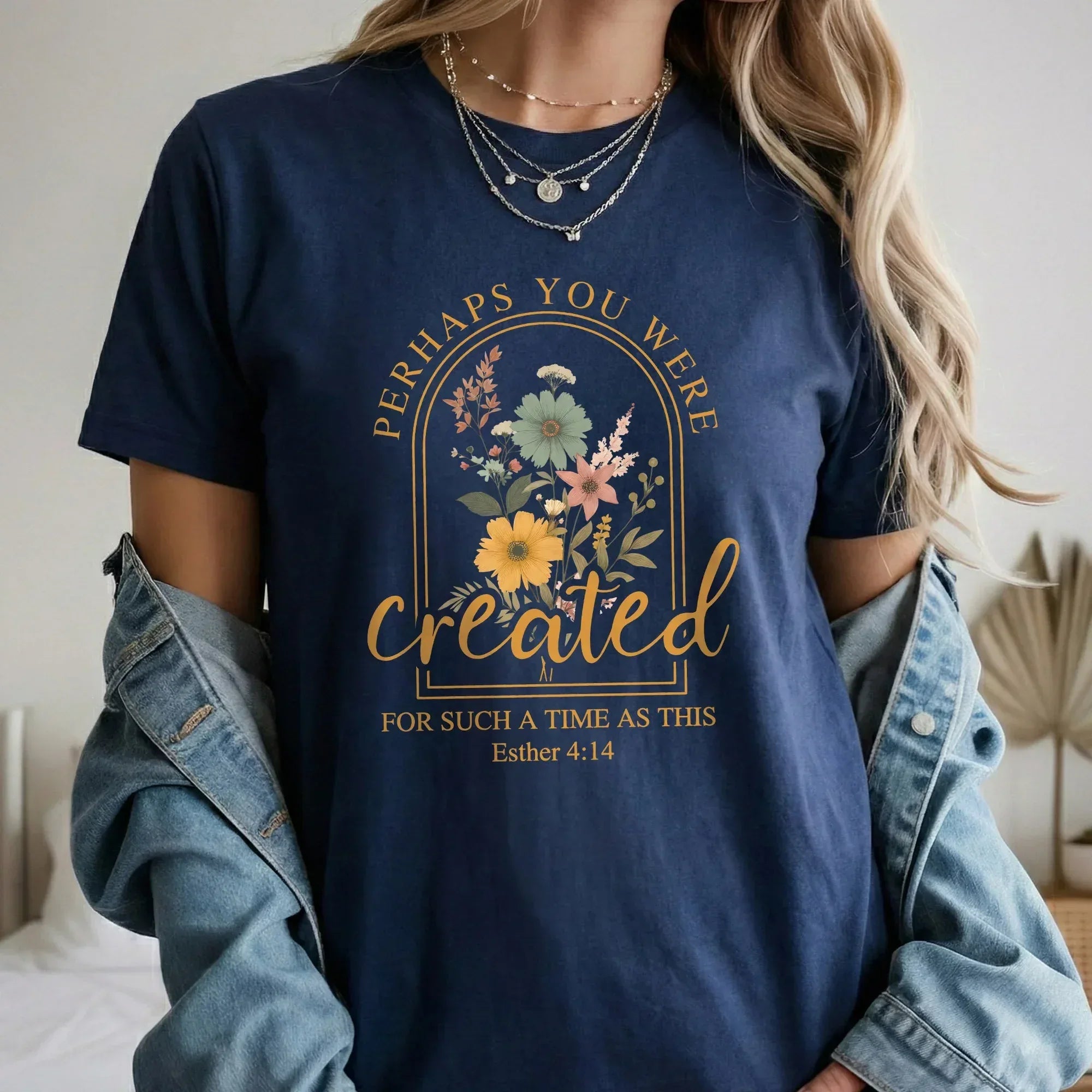 Created For Such A Time As This Floral Arch Design - Faith Floral - Unisex Tshirt / Hoodie / Sweatshirt [GILDAN] - Faith Guided Life
