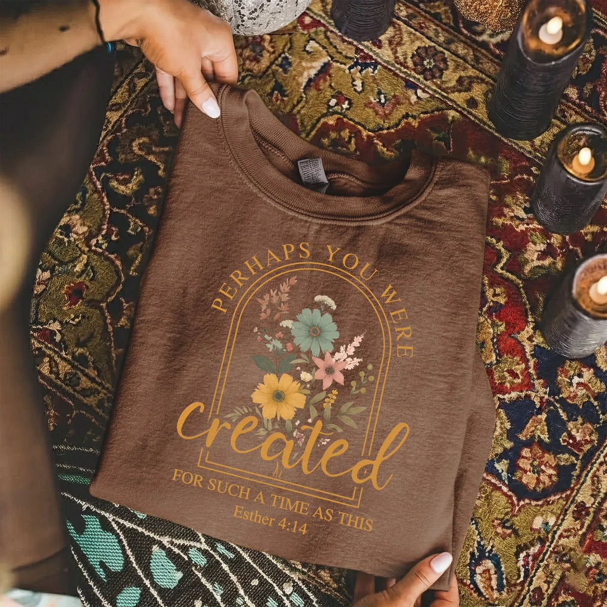 Created For Such A Time As This Floral Arch Design - Faith Floral - Unisex Tshirt / Hoodie / Sweatshirt [GILDAN] - Faith Guided Life