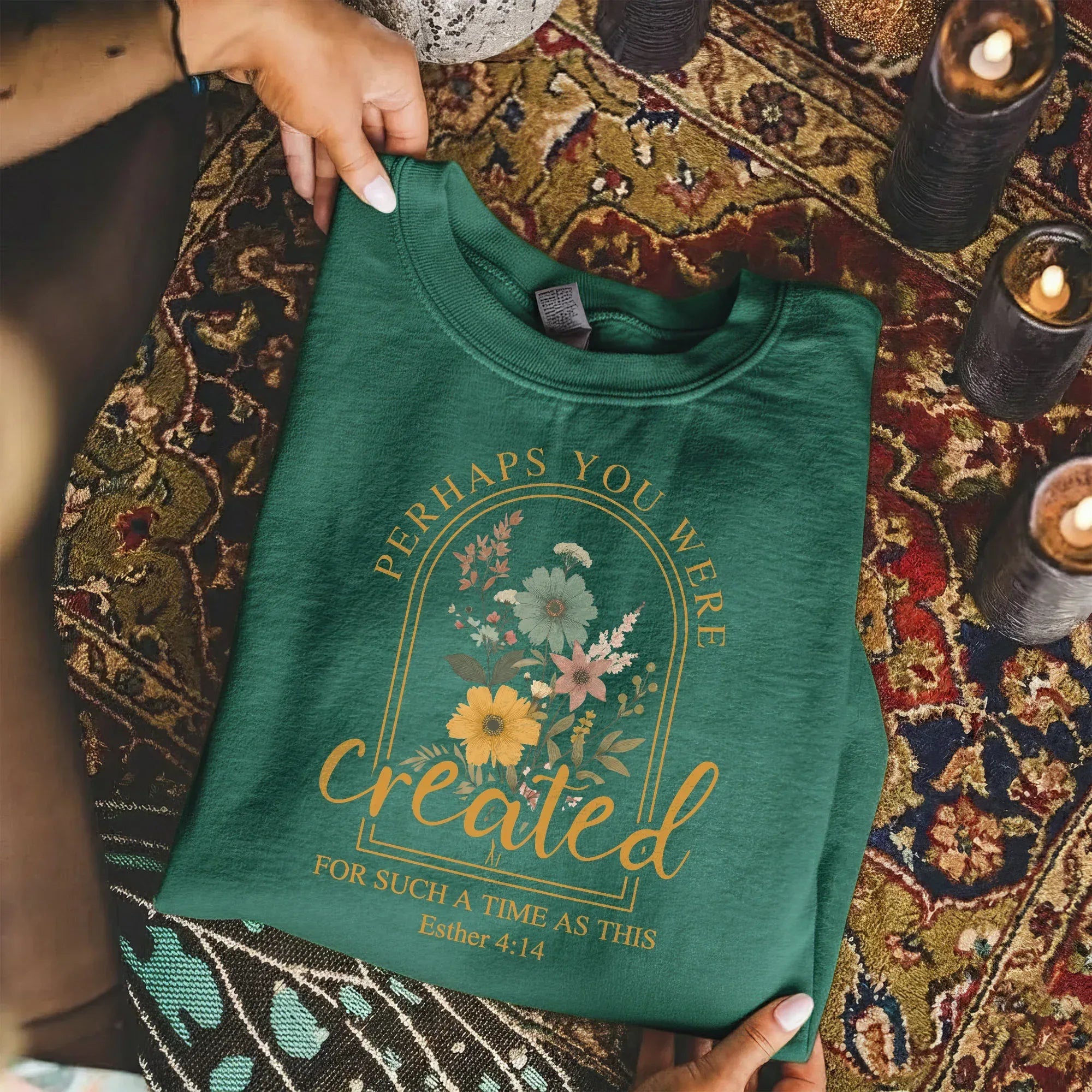 Created For Such A Time As This Floral Arch Design - Faith Floral - Unisex Tshirt / Hoodie / Sweatshirt [GILDAN] - Faith Guided Life
