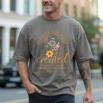 [COMFORT T-SHIRT]Created For Such A Time As This Floral Arch Design - Faith Floral - Faith Guided Life